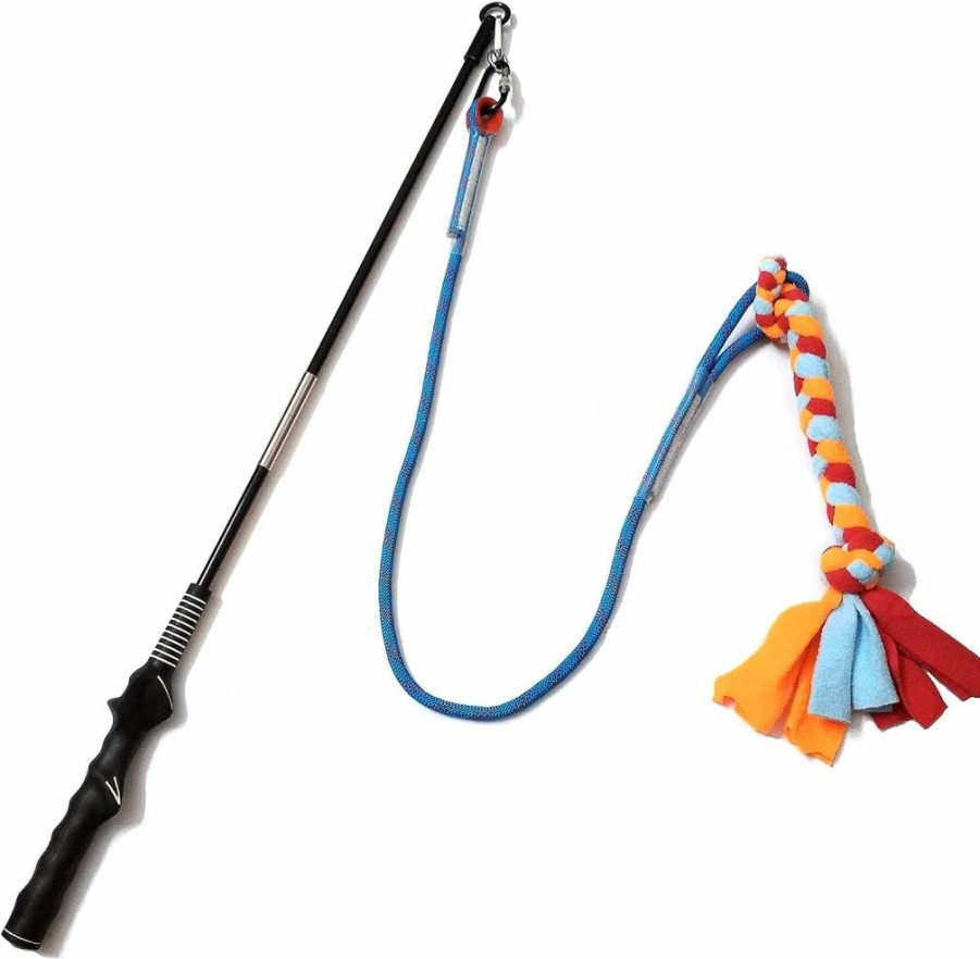 Dewonch | Dewonch Flirt Pole Dog Toys For Training & Exercise,Durable Teaser Stick With Fleece Rope Lure For Medium & Large Pets To Fetch Chase Pull And Tug Of War