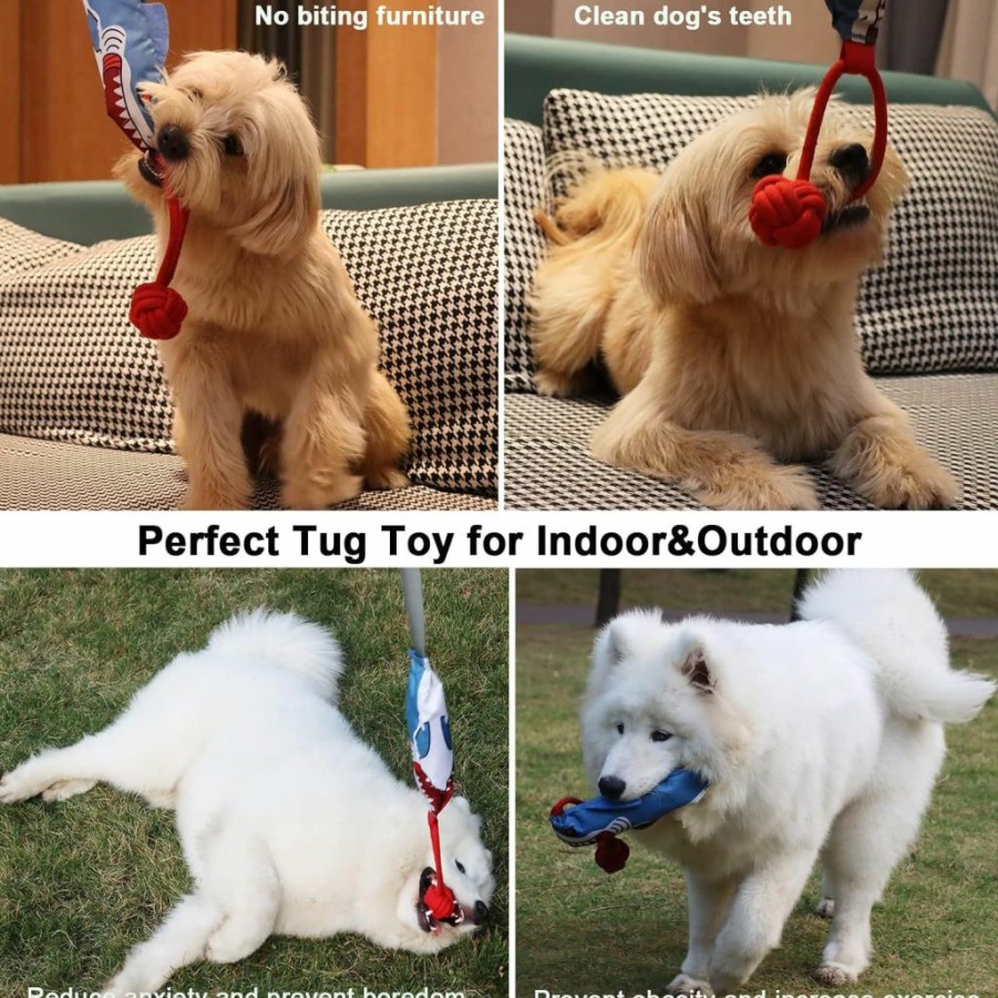 Oh PAOPAO | Oh Paopao Squeaky Dog Rope Toys For Aggressive Chewers Interactive Tug Of War Durable Dog Training Bite Toy