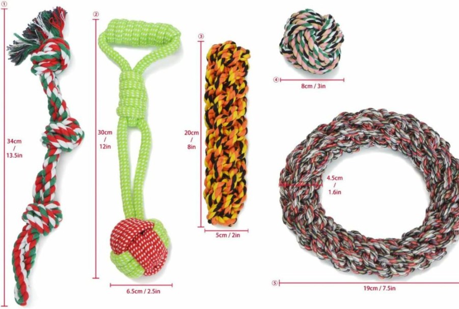 MAMORE | Rope Toys For Dogs, 5 Pack Heavy Duty Dog Toy For Large Breed, Interactive Tough Cotton Puppy Teething Chew Toys For Small Medium Dogs(Small And Medium Dogs)