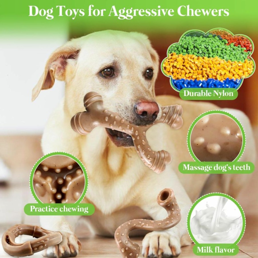 WOWBALA | Wowbala Dog Toys For Aggressive Chewers: 3 Packs Large Dog Toys - Tough Chew Toys For Large Dogs - Indestructible Dog Toys - Dog Chew Toys For Medium/Large Dogs/Aggressive Chewers