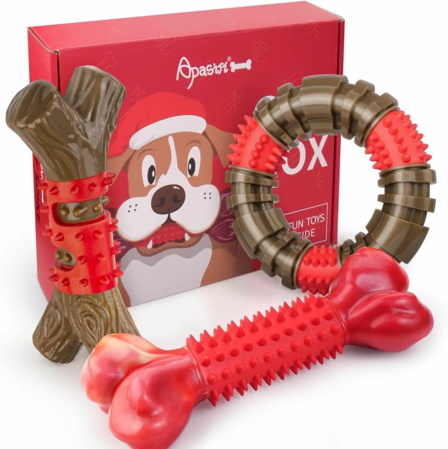 Apasiri | Apasiri Dog Chew Toys For Aggressive Chewers, Durable Dog Toy For Medium Large Breed, Holiday Dog Toys Set, Dog Toys Bulk Large Dogs Aggressive Chewer Gift