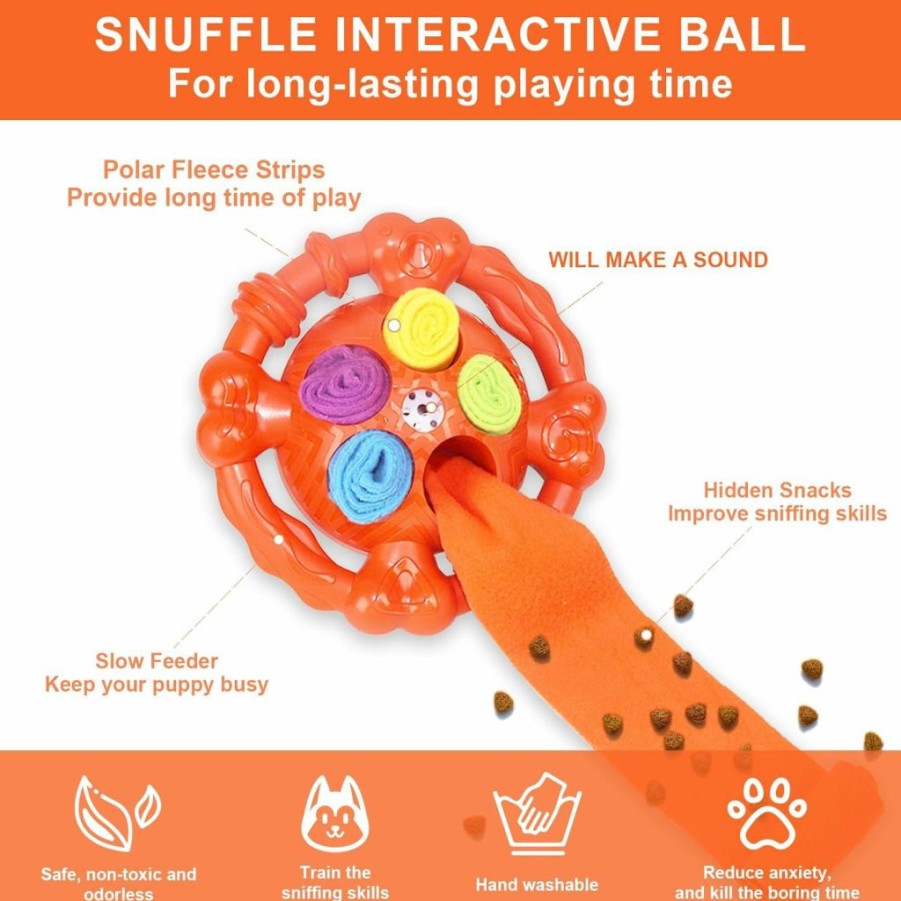 OUQEEING | Ouqeeing Snuffle Ball For Dogs,Dog Chew Toys For Aggressive Chewers - Shake For Sounds Promotes,Natural Foraging Skills And Slow Food Training, Suitable For Small,Medium,And Large Dogs