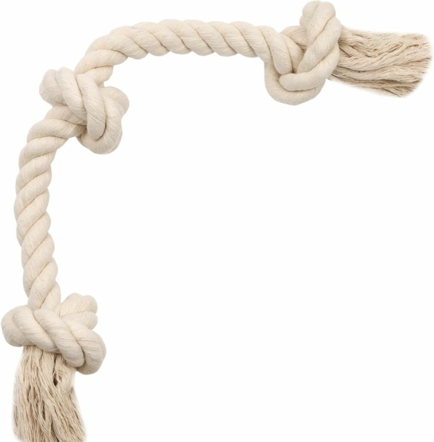 Barida | Barida Natural White Cotton Tough Dog Rope Toy Chew Toys. Non Toxic And Premium Rope Dog Toys. Interactive Dog Rope Toys For Medium Dogs Large Dogs, Dog Toy Rope, Dog Tug Of War Toy, Teething